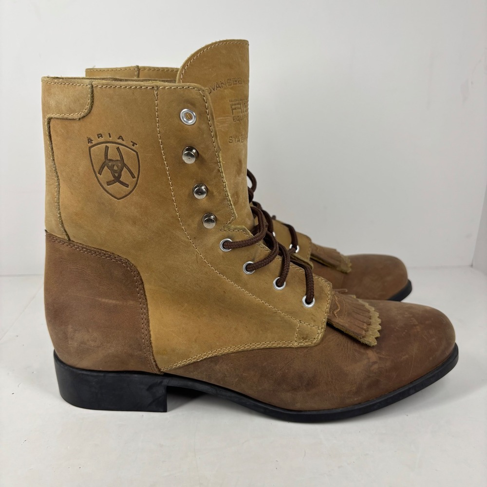 Ariat Tan and Brown Cowboy Boots